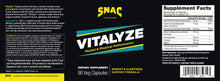 Supplement facts for Vitalyze